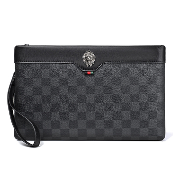 ChuongKaiye Vīriešu PVC klutch soma, plaid raksts, Modelis 87, Poliesteras oderes