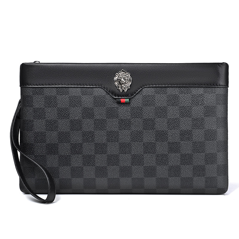 ChuongKaiye Vīriešu PVC klutch soma, plaid raksts, Modelis 87, Poliesteras oderes