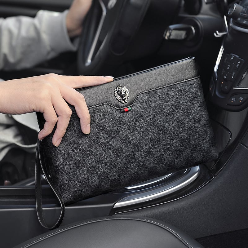 ChuongKaiye Vīriešu PVC klutch soma, plaid raksts, Modelis 87, Poliesteras oderes