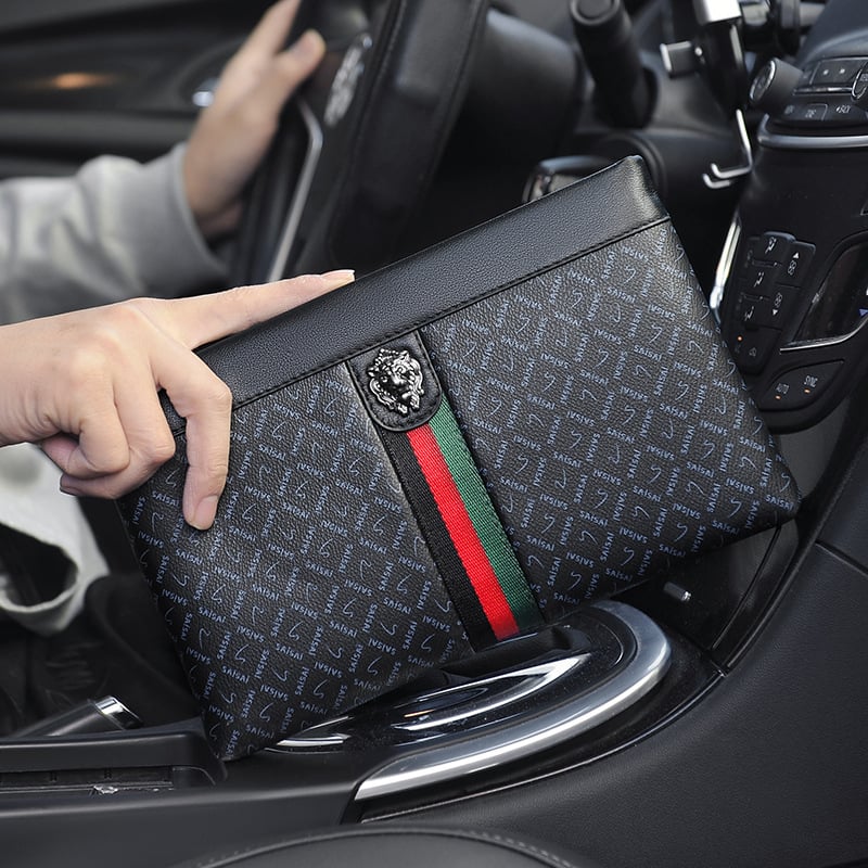 ChuongKaiye Vīriešu PVC klutch soma, plaid raksts, Modelis 87, Poliesteras oderes