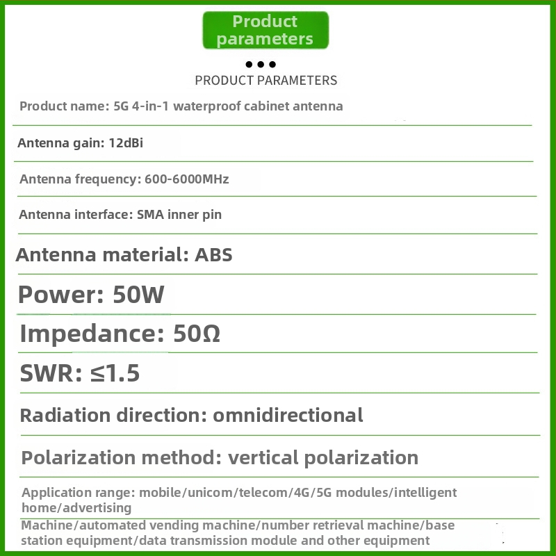 Kabinová anténa pre DTU/NB/3G/4G moduly – štyri-v-jednom univerzálna anténa, plný rozsah 4G/5G