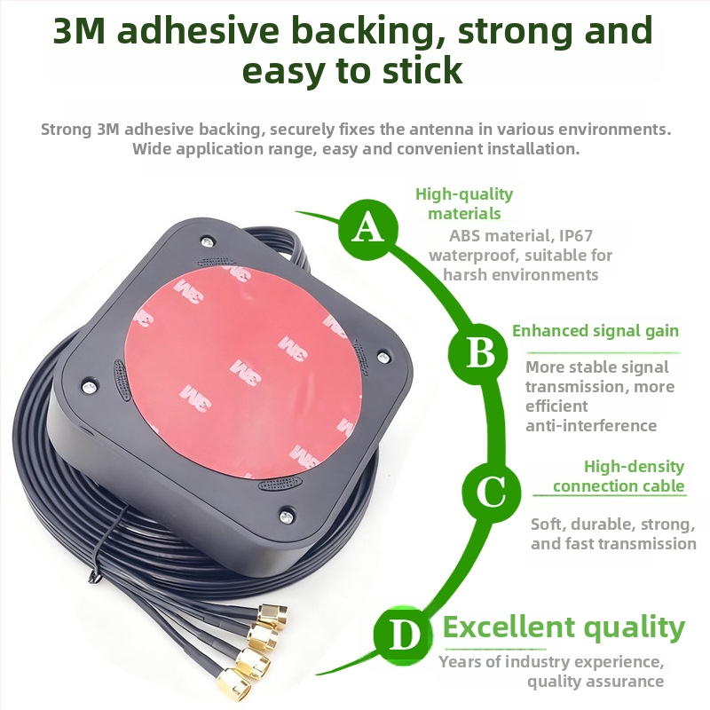 Kabinová anténa pre DTU/NB/3G/4G moduly – štyri-v-jednom univerzálna anténa, plný rozsah 4G/5G