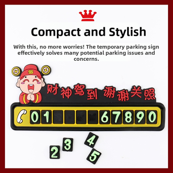 Automobilio aksesuaras: 3D karikatūrinis turtų dievas stovėjimo ženklas, PVC, modelis 9215, logotipo spausdinimas galima, pritaikomas, prekinis ženklas Thousand Oaks