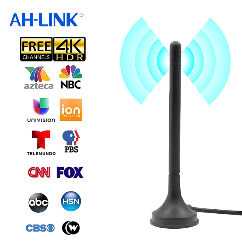 DVB-T2 TV antena, zemes viļņa uztvere, kompakts piesūcekņa stiprinājums, HD, modelis Ah-115