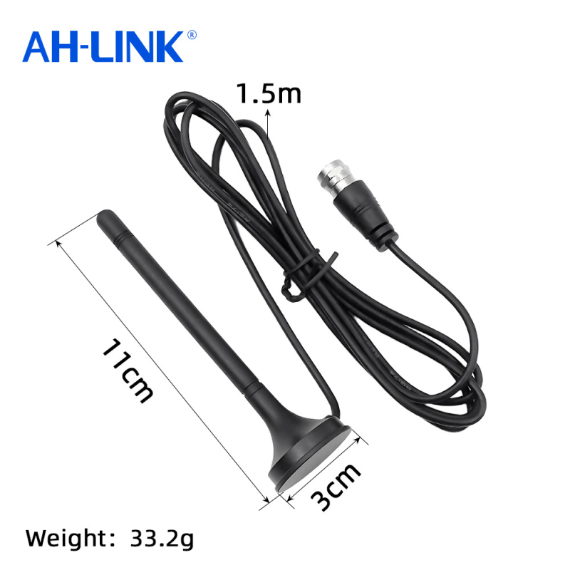 DVB-T2 TV antena, zemes viļņa uztvere, kompakts piesūcekņa stiprinājums, HD, modelis Ah-115