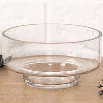 Suport de lumânare din sticlă transparentă, cu bază din lemn și ceramică, mini peisaj hidroponic cu suculente, lucrat manual, design modern minimalist