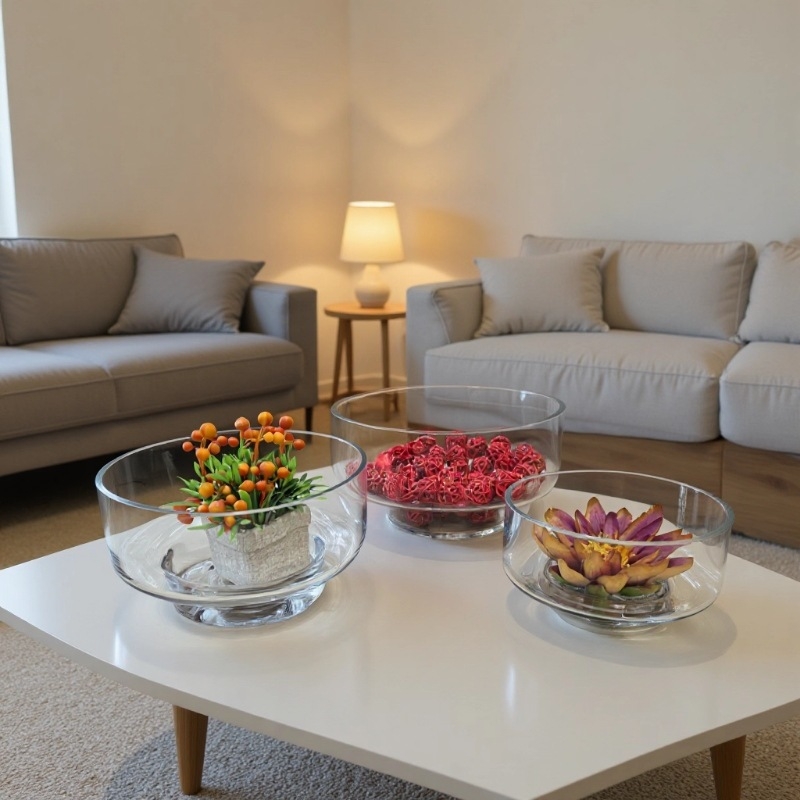 Suport de lumânare din sticlă transparentă, cu bază din lemn și ceramică, mini peisaj hidroponic cu suculente, lucrat manual, design modern minimalist