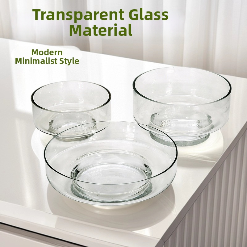 Caurspīdīgs stikla svečtura ar koka un keramikas pamatu, hidroponiska mini ainava ar sukulentiem, rokdarbs, mūsdienīgs minimālisks dizains