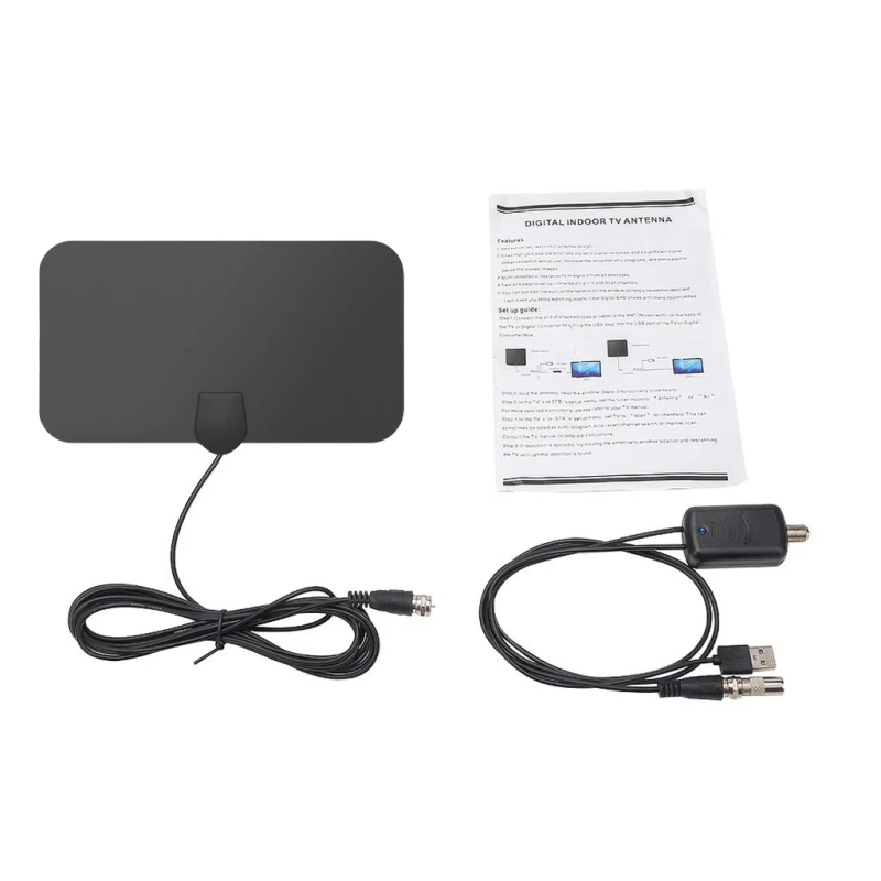 iekštelpu un āra digitālā TV antena ar DTMB, HDTV uztveri un pastiprinātāju