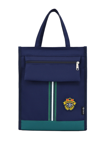 Skolēnu soma no Oxford auduma ar rāvējslēdzēju – ultraviegla, svītrainu raksts, primārās skolas lietošanai