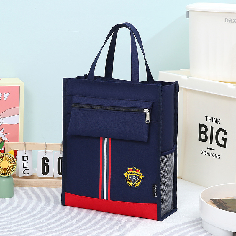 Skolēnu soma no Oxford auduma ar rāvējslēdzēju – ultraviegla, svītrainu raksts, primārās skolas lietošanai