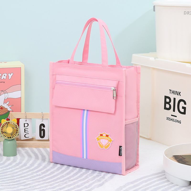 Skolēnu soma no Oxford auduma ar rāvējslēdzēju – ultraviegla, svītrainu raksts, primārās skolas lietošanai