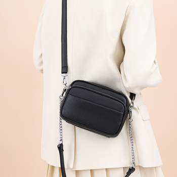 Naiste käekott esmakihast nahast, linnalähedane lihtne stiil, väike ruudukujuline crossbody kott, tõmblukk avamine, sisemised taskud: tõmbluku tasku, telefonitasku, dokumentide tasku