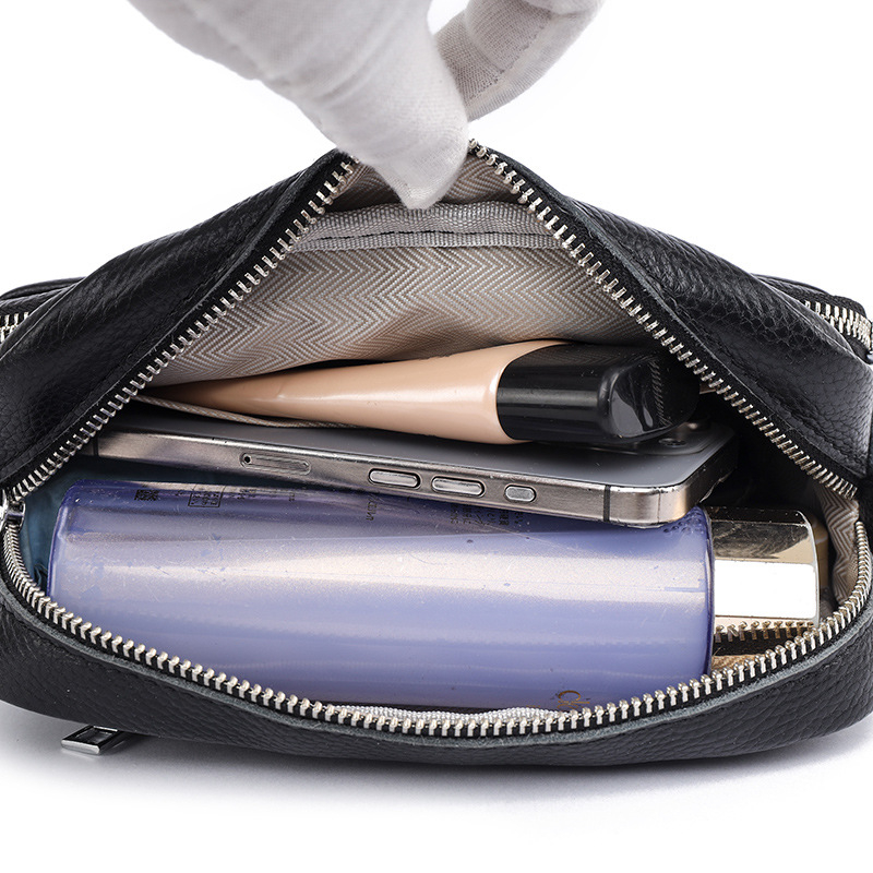 Naiste käekott esmakihast nahast, linnalähedane lihtne stiil, väike ruudukujuline crossbody kott, tõmblukk avamine, sisemised taskud: tõmbluku tasku, telefonitasku, dokumentide tasku