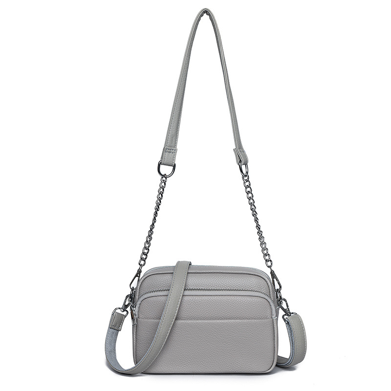 Naiste käekott esmakihast nahast, linnalähedane lihtne stiil, väike ruudukujuline crossbody kott, tõmblukk avamine, sisemised taskud: tõmbluku tasku, telefonitasku, dokumentide tasku