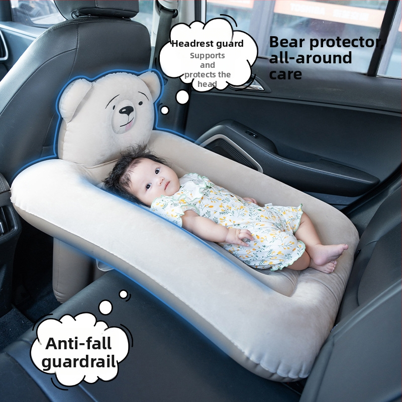 Nafukovacie detské auto lôžko pre zadné sedadlo; povrch z polyesteru; nosnosť 25 kg; hmotnosť 0,5 kg; značka Xintianyou