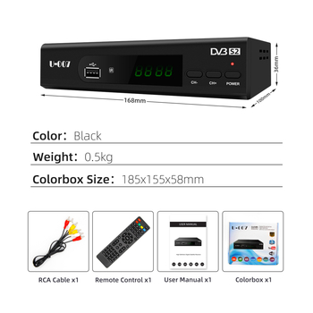 U-007 HD digitālais Set-Top Box ar DVB-S2/T2 dekoderu, četrkodolu, 1080p, 512MB RAM, USB/WiFi/HDMI, CE sertificēts