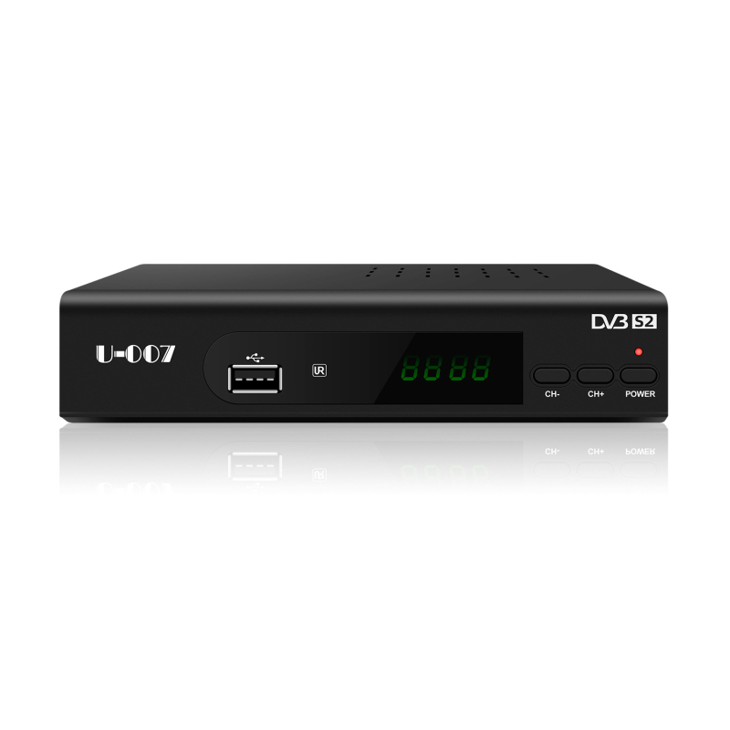 U-007 HD digitālais Set-Top Box ar DVB-S2/T2 dekoderu, četrkodolu, 1080p, 512MB RAM, USB/WiFi/HDMI, CE sertificēts