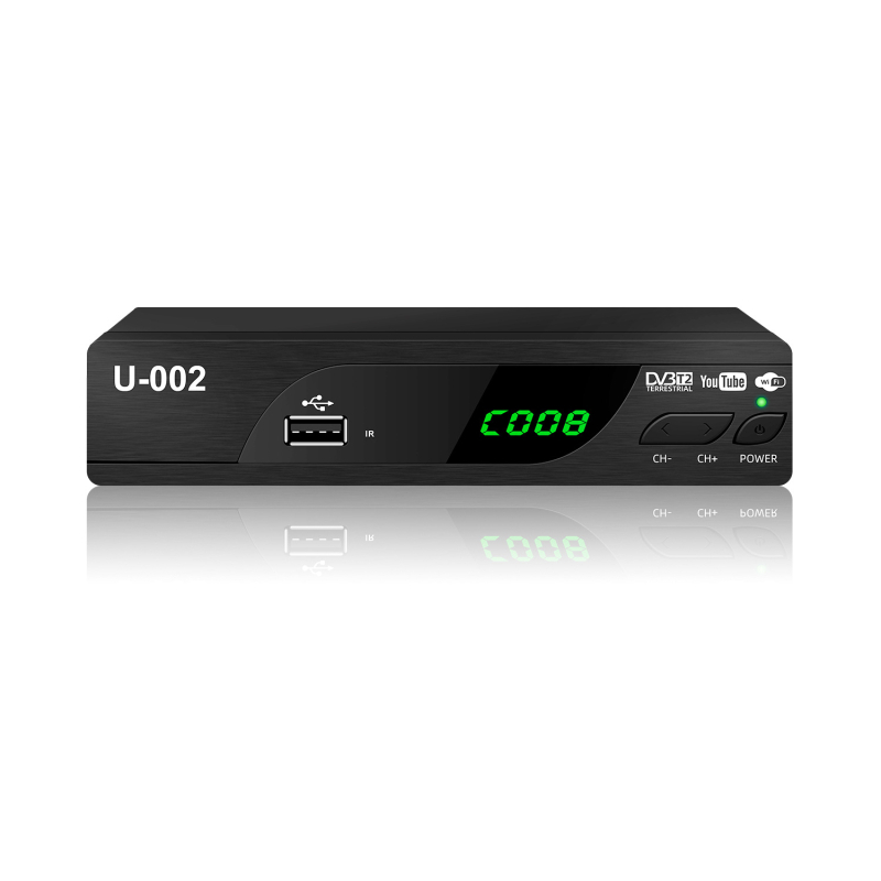 U-007 HD digitālais Set-Top Box ar DVB-S2/T2 dekoderu, četrkodolu, 1080p, 512MB RAM, USB/WiFi/HDMI, CE sertificēts