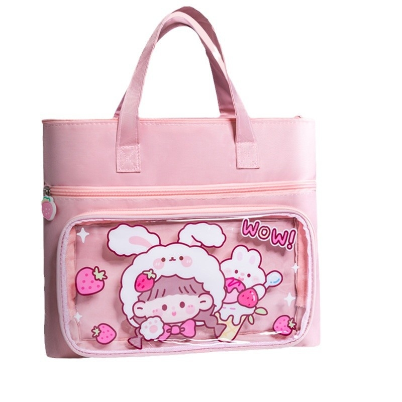 Mācību soma sākumskolas skolēniem, universāla, Oxford audums, ūdensizturīga, paplašināms ietilpums, poliestera oderējums, anime raksts (Oxford audums; Ūdensizturīga; Paplašināms ietilpums; Poliestera oderējums; Anime raksts)