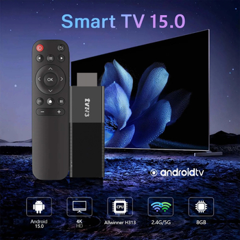 Feng yijia H313s Android TV Box — četrkodolu procesors, 1GB RAM, 8GB atmiņa, 1280x720