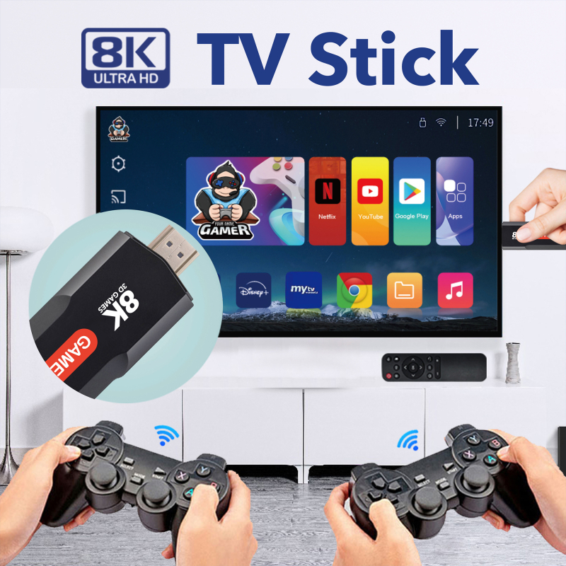 Q9 divu sistēmu TV spēļu konsole ar PSP un Android OS, 64GB, bezvadu kontrolleri, 8K HD 3D