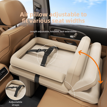 Automobiļīnā uzstādāms bērnu guļammaiss, aizmugures sēdekļa pildviela, materiali PVC un flocking, manuāla piepūšana, universāla saderība