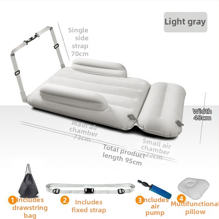Aizmugures sēdekļa gaisa matracis ceļojumiem ar zīdaini un bērnu (universāla auto saderība; uzpūšanas metode: cits; bez pielāgošanas)