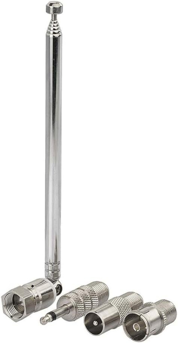 FM телескопична антена комплект, F-type конектор, 75 Ω импеданс, FM диапазон