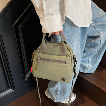 Torba za rame i crossbody - Mini kvadrat, platno, zatvaranje zipom, unutarnja džep s zipom, poliester podstava, jedna naramenica, proljeće 2025