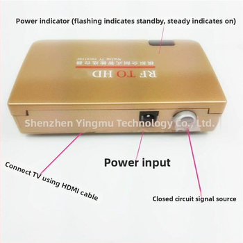 RF į HDMI analoginį TV imtuvą, keitiklis, 1080P, nuotolinio valdymo pultas, maitinimo adapteris, modelis YMQS8010A