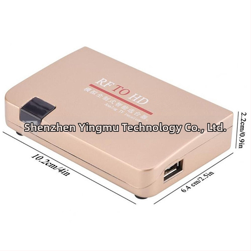 RF to HDMI analoog TV vastuvõtja konverter, 1080P, kaugjuhtimispult, toiteadapter, mudel YMQS8010A