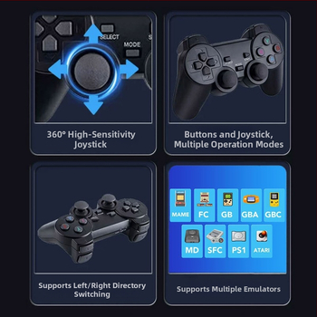 M8 Joysticková herná konzola – pre dvoch hráčov, bezdrôtová, 64-bit OS, 512MB RAM, USB/HDMI