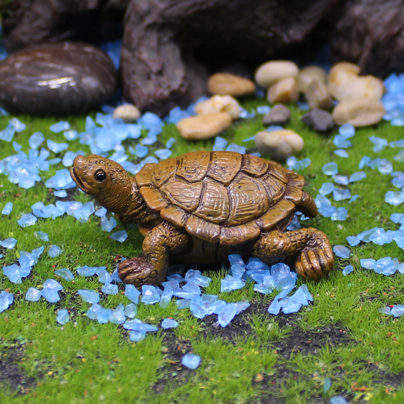 Ornament pentru acvariu din rășină – țestoasă miniatură, peisaj pastoral, realizat din rășină