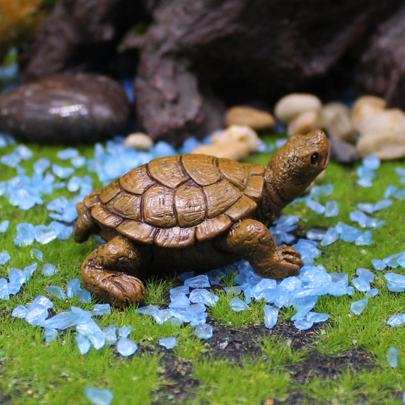 Ornament pentru acvariu din rășină – țestoasă miniatură, peisaj pastoral, realizat din rășină