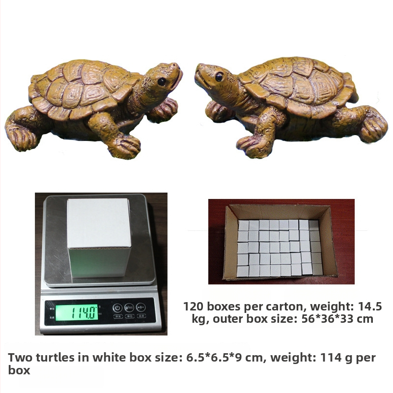 Sveķu bruņurupucis akvārija ainavu dekors – pastorālais stils, mazs izmērs