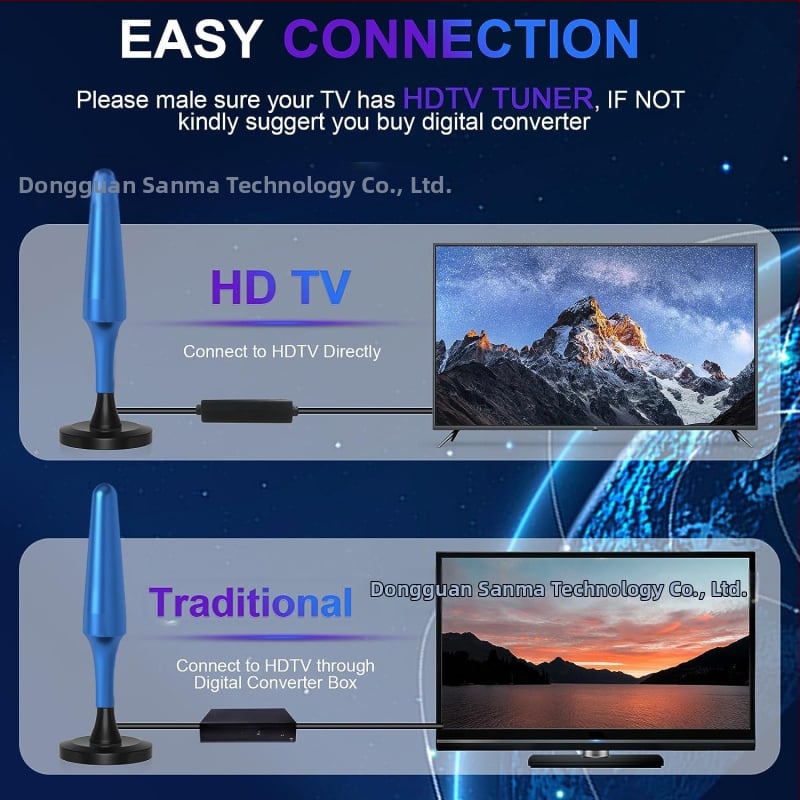 HDTV antena s pojačivačem signala, omni-direkcijski prijem, magnetska baza