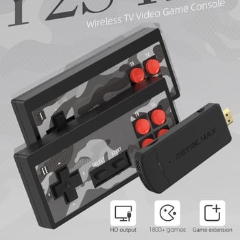 Y2 Plus ρετρό κονσόλα παιχνιδιών με HDMI έξοδο για τηλεόραση, ασύρματος διπλός παίκτης, κλασικά παιχνίδια σε στυλ FC