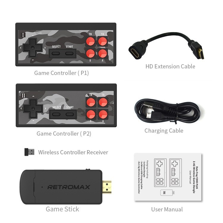 Y2 Plus ρετρό κονσόλα παιχνιδιών με HDMI έξοδο για τηλεόραση, ασύρματος διπλός παίκτης, κλασικά παιχνίδια σε στυλ FC