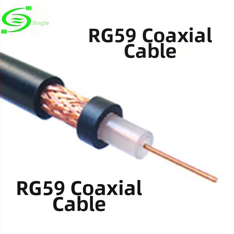 East River RG59 koaksiālais kabel RF signāla pārraidīšanai, PVC korpuss, ROHS sertifikāts