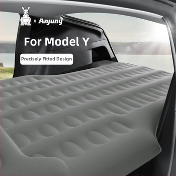 Tesla Model Y aizmugures sēdekļa auto paklājs, biezs flokēts materiāls, elektriska piepūšana, maksimālā slodze 500 kg, izdrukāts logo