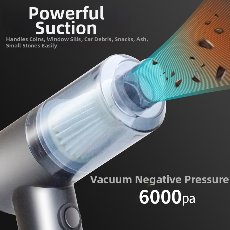 Ručný bezdrôtový vysávač s sacím výkonom 5500 Pa, 45 W, 3,7 V, nabíjateľný