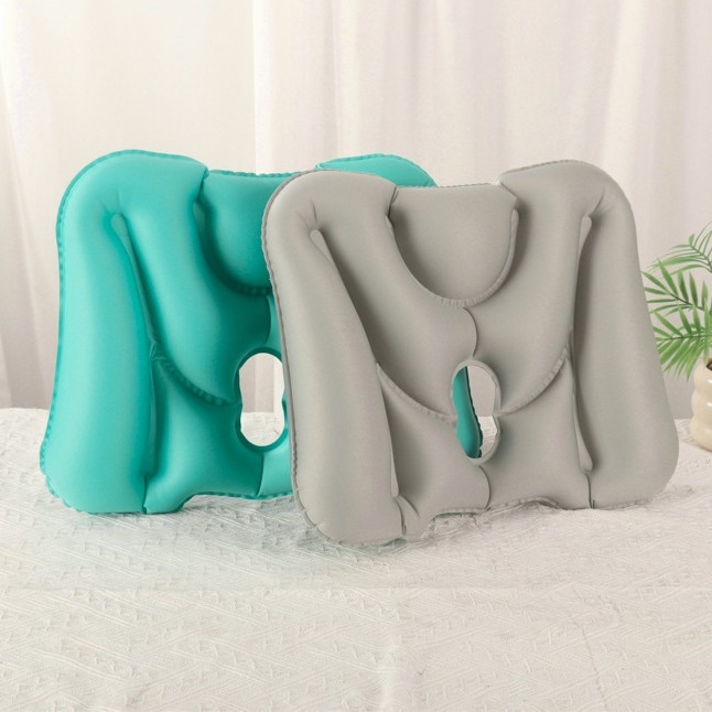 Pašuzpūšams spilvens ceļojumiem ārā — Materiāls: Polyester Fiber Composite TPU; Zīmols: Hongxin; Modelis: HX01; Stils: V tips, āra ceļojumu pūšamais spilvens; Svars: 120 g