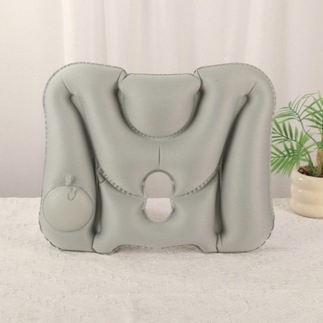 Pašuzpūšams spilvens ceļojumiem ārā — Materiāls: Polyester Fiber Composite TPU; Zīmols: Hongxin; Modelis: HX01; Stils: V tips, āra ceļojumu pūšamais spilvens; Svars: 120 g