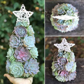 Διακοσμητικό γραφείου με χριστουγεννιάτικο δέντρο από ρητίνη, cartoon στυλ για μικροτοπίο