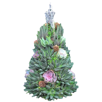 Διακοσμητικό γραφείου με χριστουγεννιάτικο δέντρο από ρητίνη, cartoon στυλ για μικροτοπίο