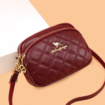Geantă crossbody pentru femei — Material PU, Stil urban minimalist, Închidere cu fermoar, Captuseala poliester, Buzunare pentru telefon și documente