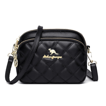 Geantă crossbody pentru femei — Material PU, Stil urban minimalist, Închidere cu fermoar, Captuseala poliester, Buzunare pentru telefon și documente