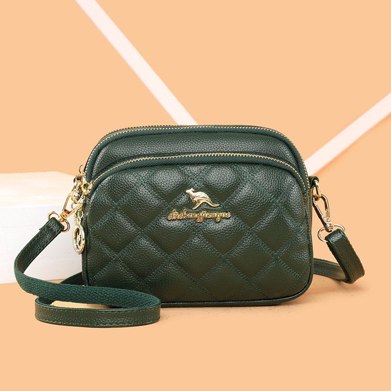 Geantă crossbody pentru femei — Material PU, Stil urban minimalist, Închidere cu fermoar, Captuseala poliester, Buzunare pentru telefon și documente
