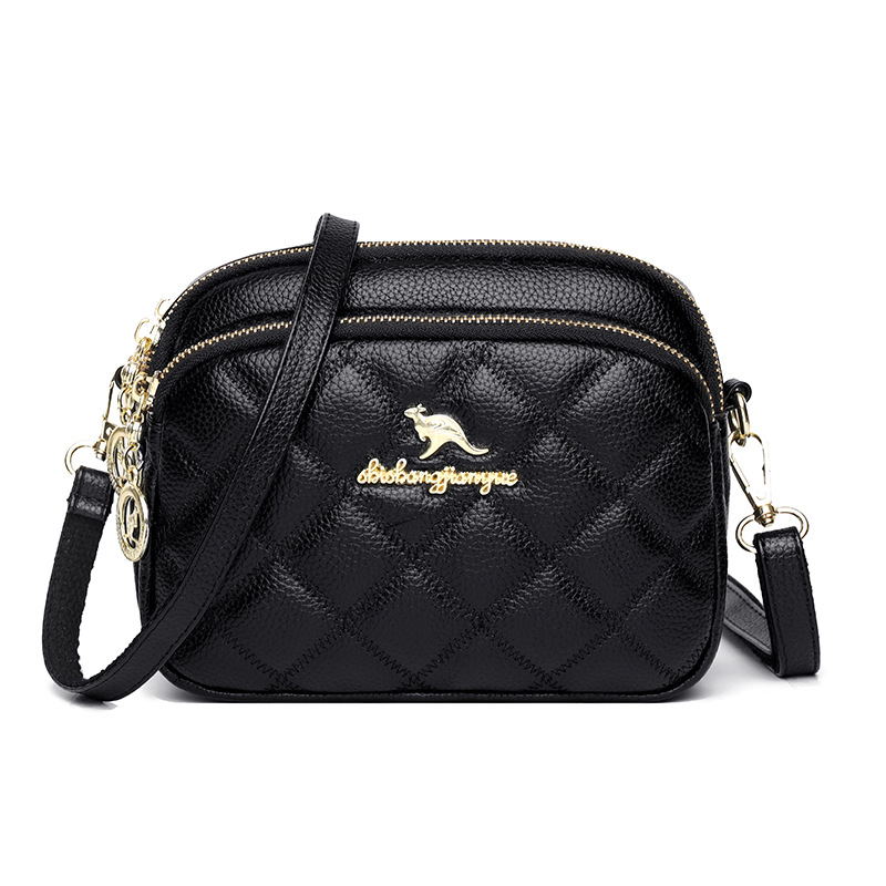 Geantă crossbody pentru femei — Material PU, Stil urban minimalist, Închidere cu fermoar, Captuseala poliester, Buzunare pentru telefon și documente
